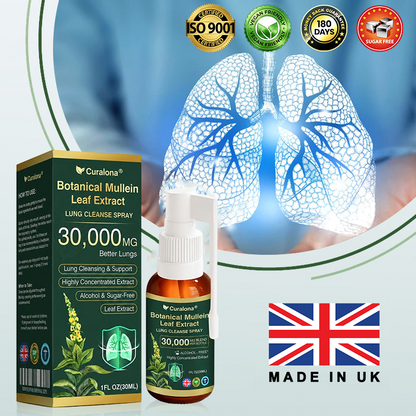 ✅ Official UK Flagship Store: Curalona® Mullein Leaf Extract Lung-Cleansing Spray (👨‍⚕️ Targets COPD, asthma, chronic bronchitis, respiratory infections, lung cancer, sinusitis, and other lung-related conditions)
