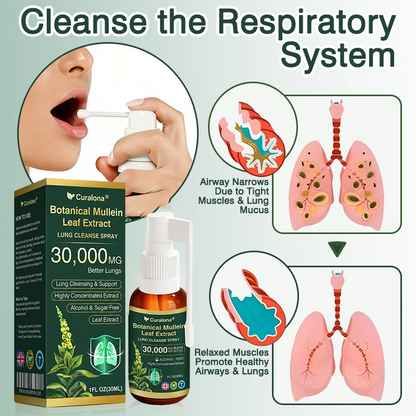 ✅ Official UK Flagship Store: Curalona® Mullein Leaf Extract Lung-Cleansing Spray (👨‍⚕️ Targets COPD, asthma, chronic bronchitis, respiratory infections, lung cancer, sinusitis, and other lung-related conditions)