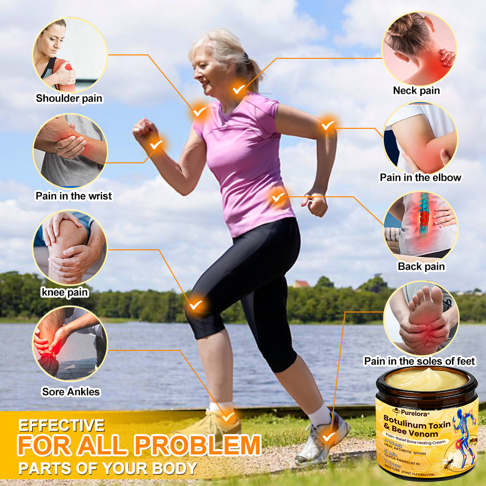 Purelora® Cream with Botulinum Toxin and Bee Venom for Pain Relief and Bone Regeneration