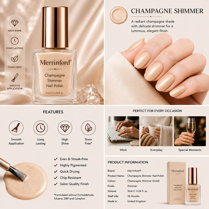 Merrinford® Champagne Shimmer Nail Polish
