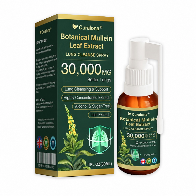 ✅ Official UK Flagship Store: Curalona® Mullein Leaf Extract Lung-Cleansing Spray (👨‍⚕️ Targets COPD, asthma, chronic bronchitis, respiratory infections, lung cancer, sinusitis, and other lung-related conditions)