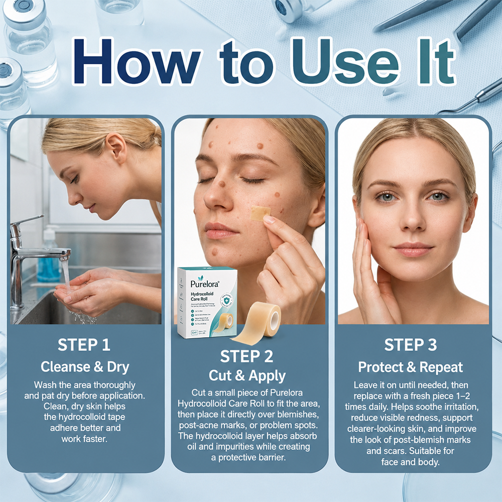 Official Brand Store | ✅💎 Purelora® 6-in-1 Hydrocolloid Patch – Clears acne, fades acne marks, prevents visible blemishes, and minimizes pores.
