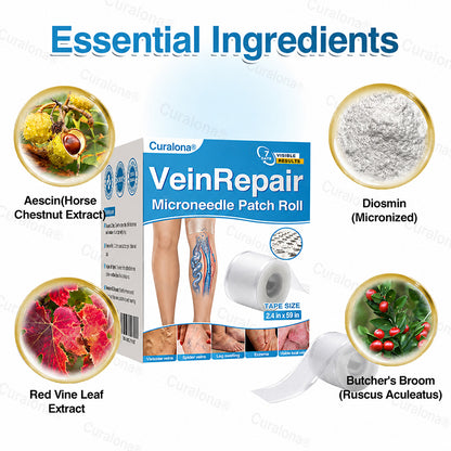 🇬🇧👨‍⚕️✅💙Curalona® VeinRepair Microneedle Patch Roll⚡Instant Relief, Long-Term Results