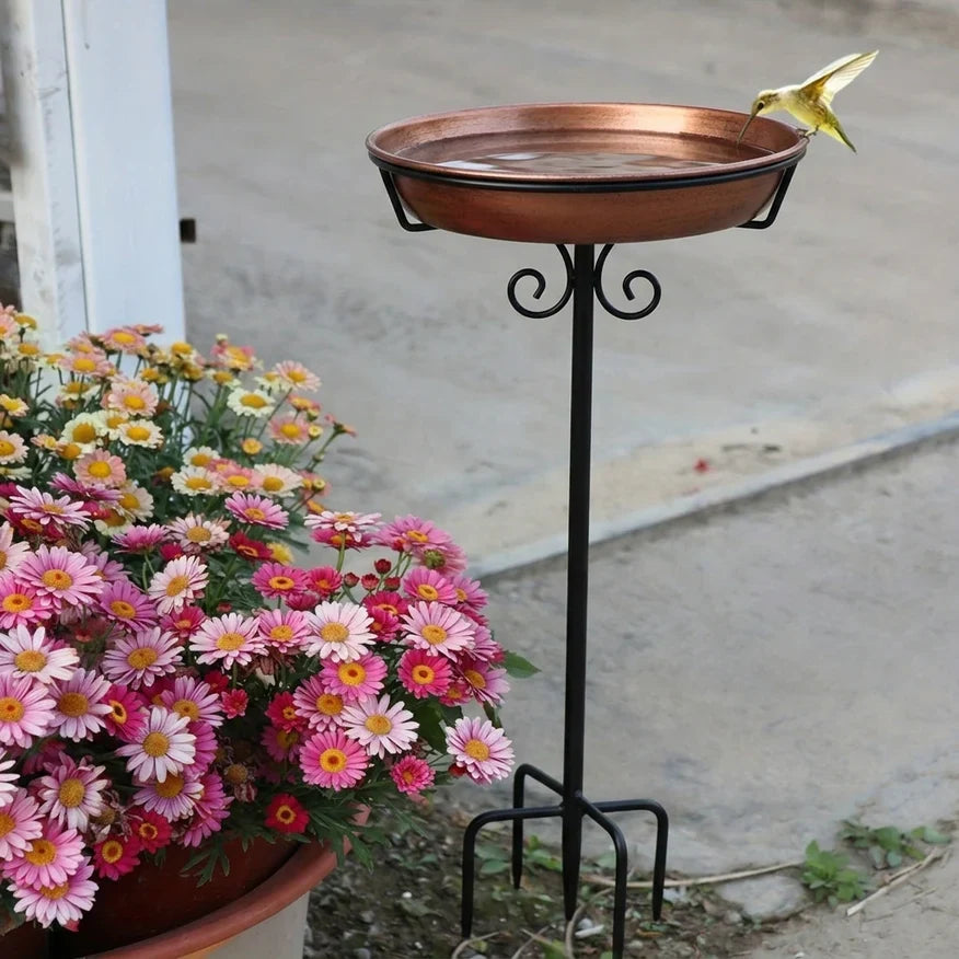Copper-Coated Bird Bath