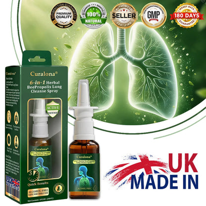 💚🇬🇧 Official Store:Curalona® 6-in-1 Herbal BeePropolis Lung Cleanse Spray🐝（👨‍⚕️Directly acts on COPD, asthma, chronic bronchitis (CB), respiratory infections, lung cancer, sinusitis, and other conditions）