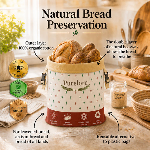 Beeswax and 100% cotton bread bags — Premium