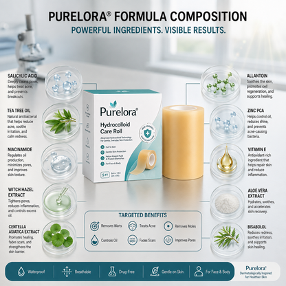 Official Brand Store | ✅💎 Purelora® 6-in-1 Hydrocolloid Patch – Clears acne, fades acne marks, prevents visible blemishes, and minimizes pores.