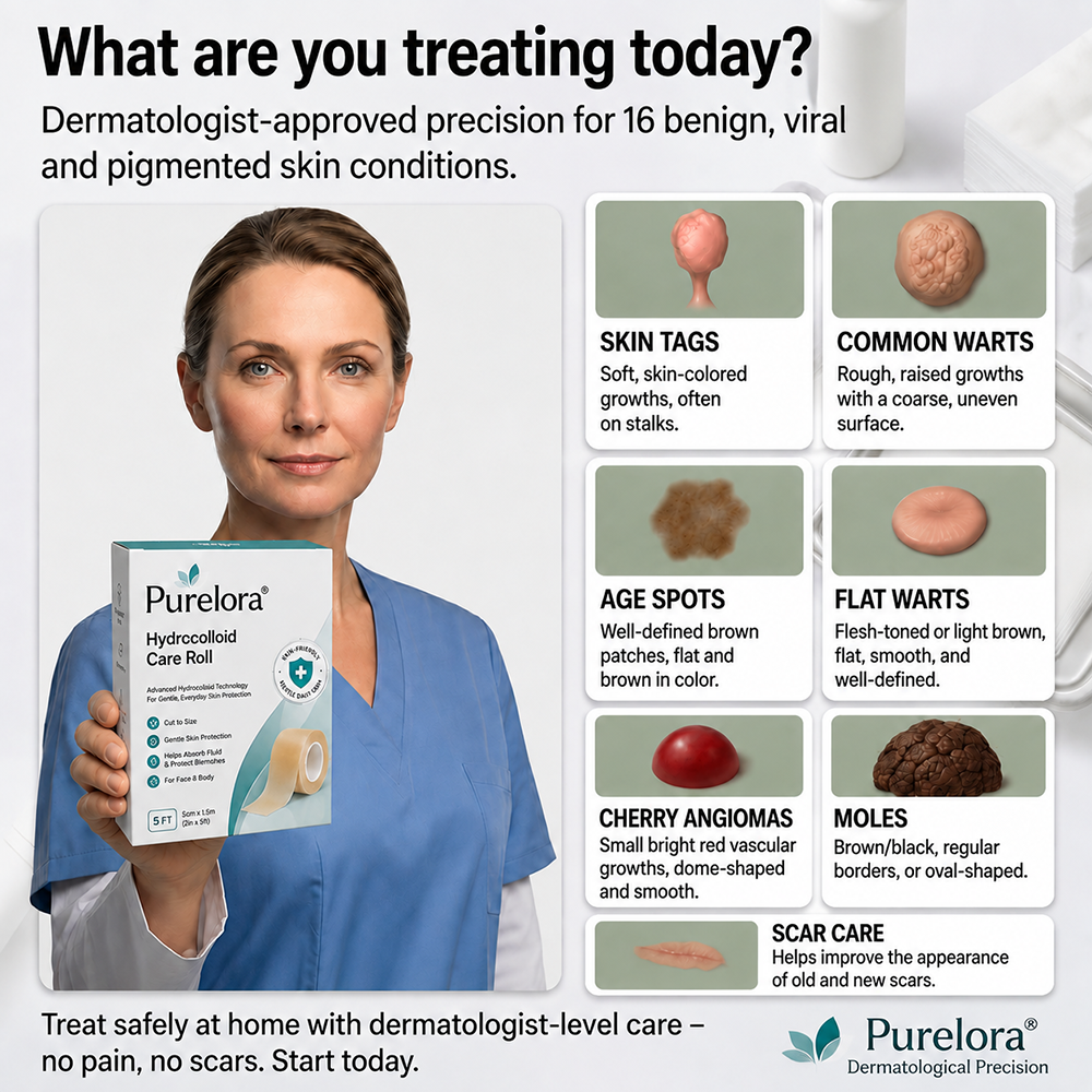 Official Brand Store | ✅💎 Purelora® 6-in-1 Hydrocolloid Patch – Clears acne, fades acne marks, prevents visible blemishes, and minimizes pores.