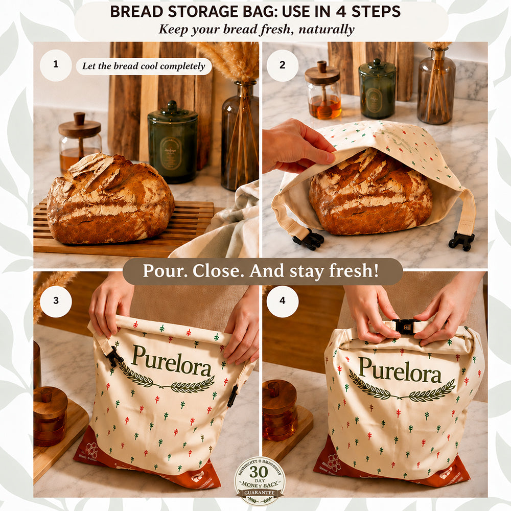 Beeswax and 100% cotton bread bags — Premium