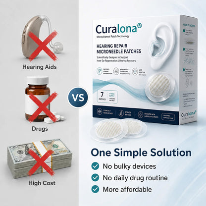 Curalona® HEARING REPAIR MICRONEEDLE PATCHES ✅ Targets Hearing Loss, Tinnitus, Ear Infections, Balance Disorders, and Age-Related Ear Degeneration.