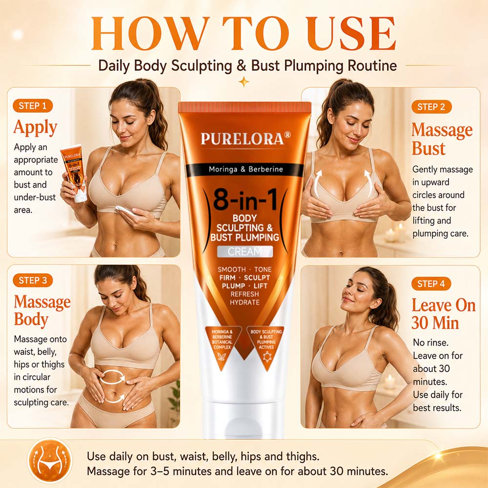 𝐎𝐟𝐟𝐢𝐜𝐢𝐚𝐥 𝐁𝐫𝐚𝐧𝐝 𝐒𝐭𝐨𝐫𝐞 |Official PURELORA® Bust Lift & Firming Cream | 8-in-1 Moringa & Berberine Formula for Smoother, Firmer, Fuller-Looking Bust