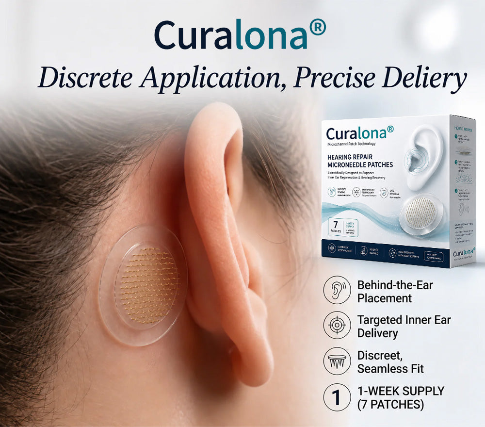 Curalona® HEARING REPAIR MICRONEEDLE PATCHES ✅ Targets Hearing Loss, Tinnitus, Ear Infections, Balance Disorders, and Age-Related Ear Degeneration.