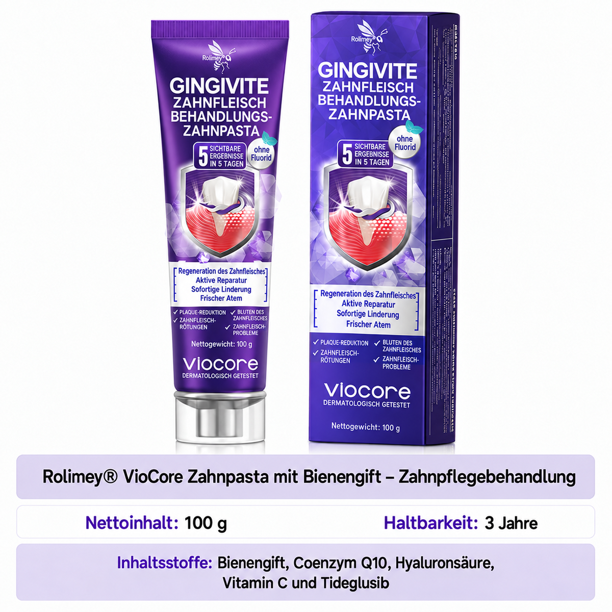 EdiJonah® VioCore [ Zahnpflege-Zahnpasta mit Bienengift ]