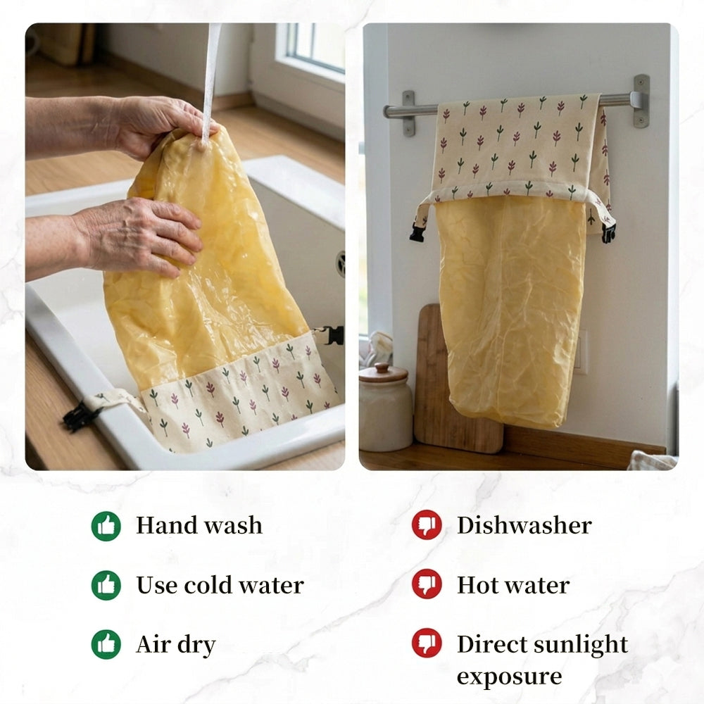 Beeswax and 100% cotton bread bags — Premium