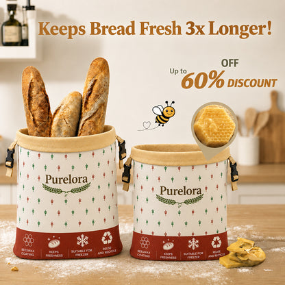 Beeswax and 100% cotton bread bags — Premium