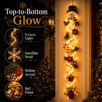🎄 MerryCascade Leuchtender Weihnachts-Türhänger | 6 festliche Lichterdesigns, warmes Licht, 3D-Details und platzsparende vertikale Dekoration ✨