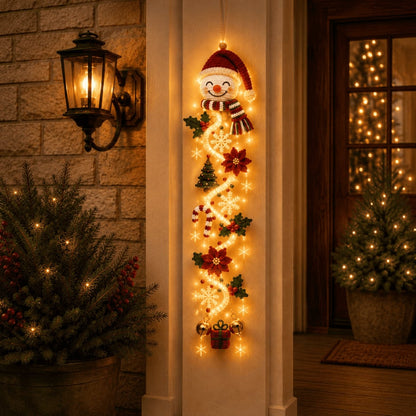 🎄 MerryCascade Leuchtender Weihnachts-Türhänger | 6 festliche Lichterdesigns, warmes Licht, 3D-Details und platzsparende vertikale Dekoration ✨