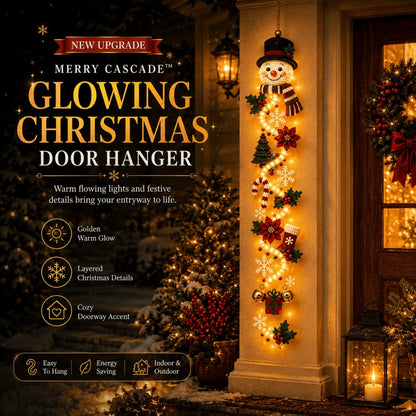 🎄 MerryCascade Leuchtender Weihnachts-Türhänger | 6 festliche Lichterdesigns, warmes Licht, 3D-Details und platzsparende vertikale Dekoration ✨