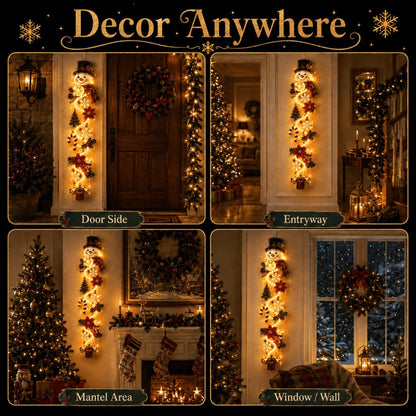 🎄 MerryCascade Leuchtender Weihnachts-Türhänger | 6 festliche Lichterdesigns, warmes Licht, 3D-Details und platzsparende vertikale Dekoration ✨