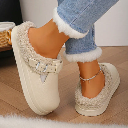 🔥 LETZTER SALE-TAG – 80 % RABATT ✨ Kuschelige Clogs mit flauschigem Innenfutter & Schnalle – Warm, bequem und stilvoll
