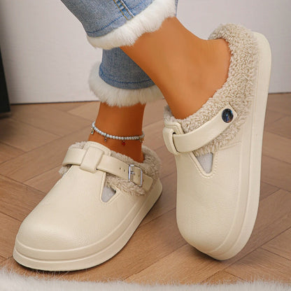 🔥 LETZTER SALE-TAG – 80 % RABATT ✨ Kuschelige Clogs mit flauschigem Innenfutter & Schnalle – Warm, bequem und stilvoll