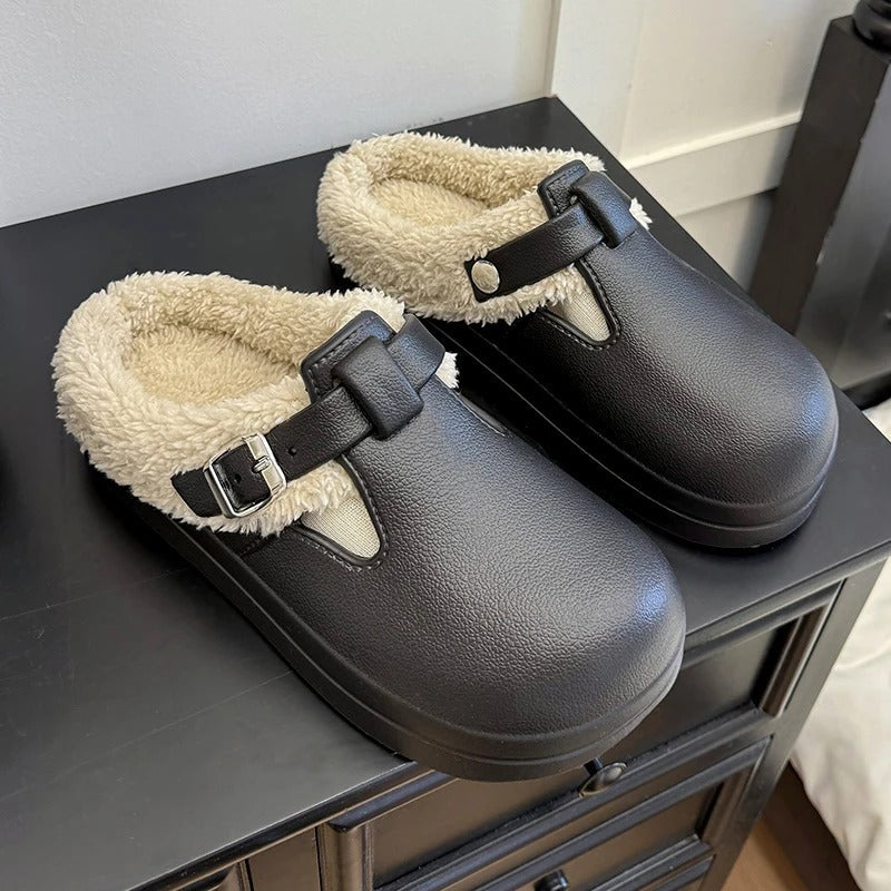 🔥 LETZTER SALE-TAG – 80 % RABATT ✨ Kuschelige Clogs mit flauschigem Innenfutter & Schnalle – Warm, bequem und stilvoll